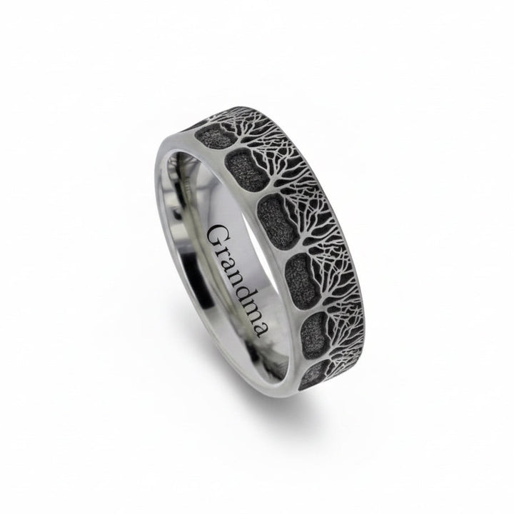 Eternal Ashes Tree of Life Titanium Memorial Ring - Nicky Robin Memorial Jewellery