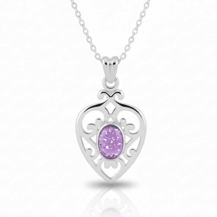 Fancy Heart Memorial Ashes Necklace - Nicky Robin Memorial Jewellery