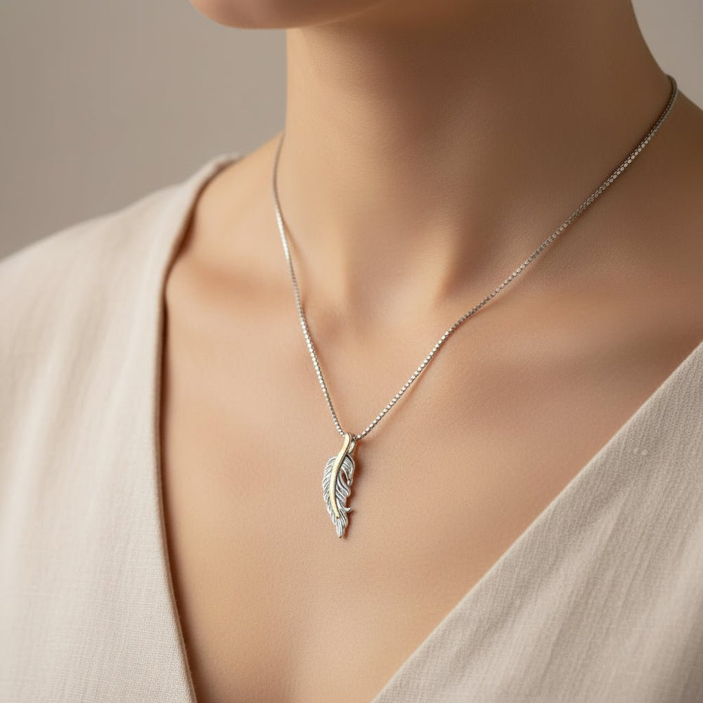 Feather Memorial Necklace - Nicky Robin Memorial Jewellery