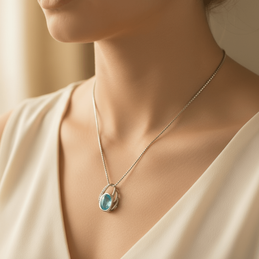 Flutter Ashes Necklace with Crystals - Nicky Robin Memorial Jewellery