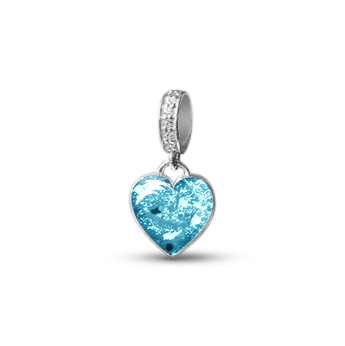 Heart Memorial Dangle Charm with Crystals - Nicky Robin Memorial Jewellery