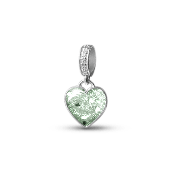Heart Memorial Dangle Charm with Crystals - Nicky Robin Memorial Jewellery