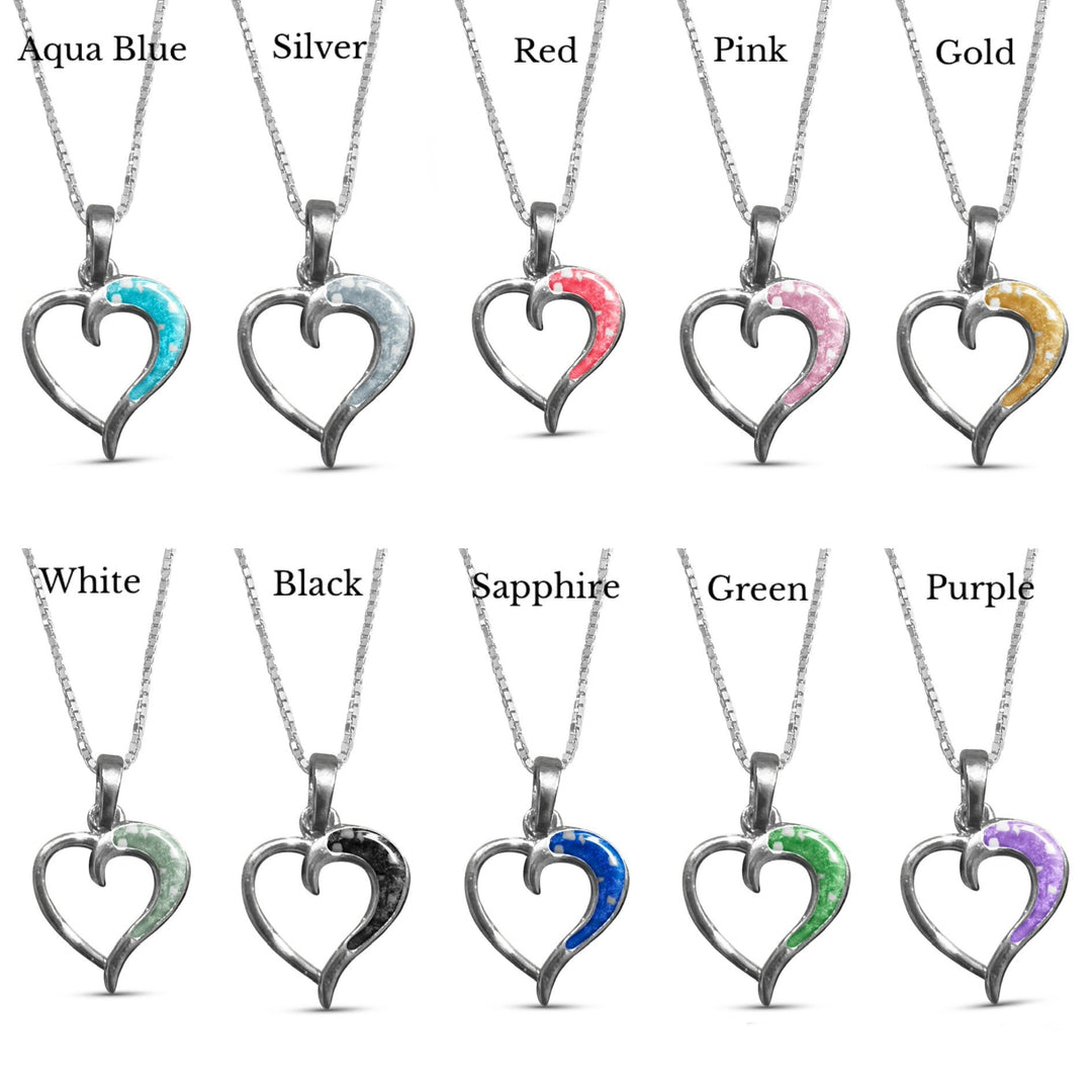 Heart Wave Memorial Necklace - Nicky Robin Memorial Jewellery