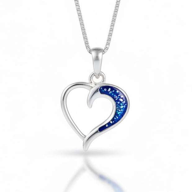 Heart Wave Memorial Necklace - Nicky Robin Memorial Jewellery