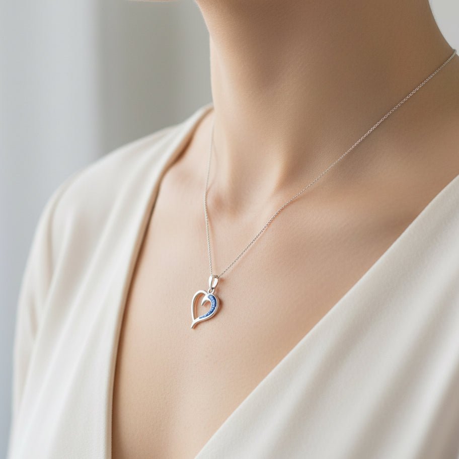 Heart Wave Memorial Necklace - Nicky Robin Memorial Jewellery