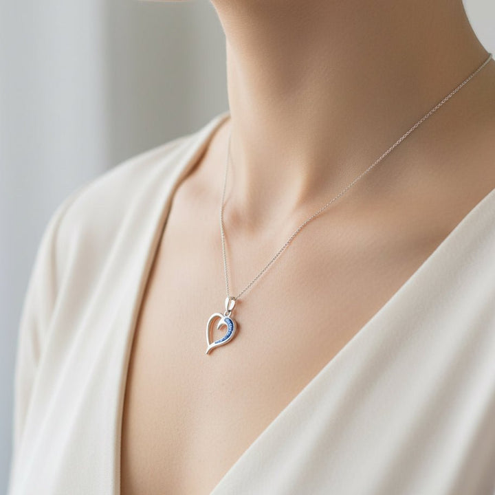 Heart Wave Memorial Necklace - Nicky Robin Memorial Jewellery