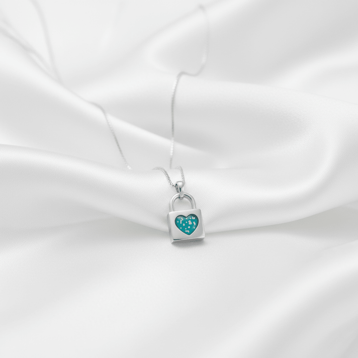 Locked In My Heart Memorial Ashes Necklace - Nicky Robin Memorial Jewellery