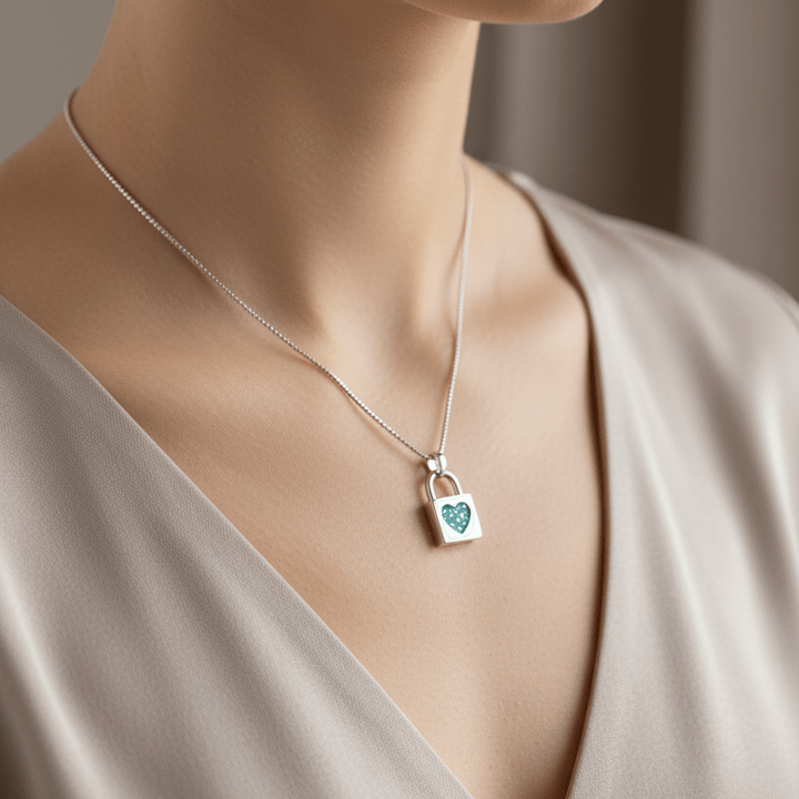 Locked In My Heart Memorial Ashes Necklace - Nicky Robin Memorial Jewellery