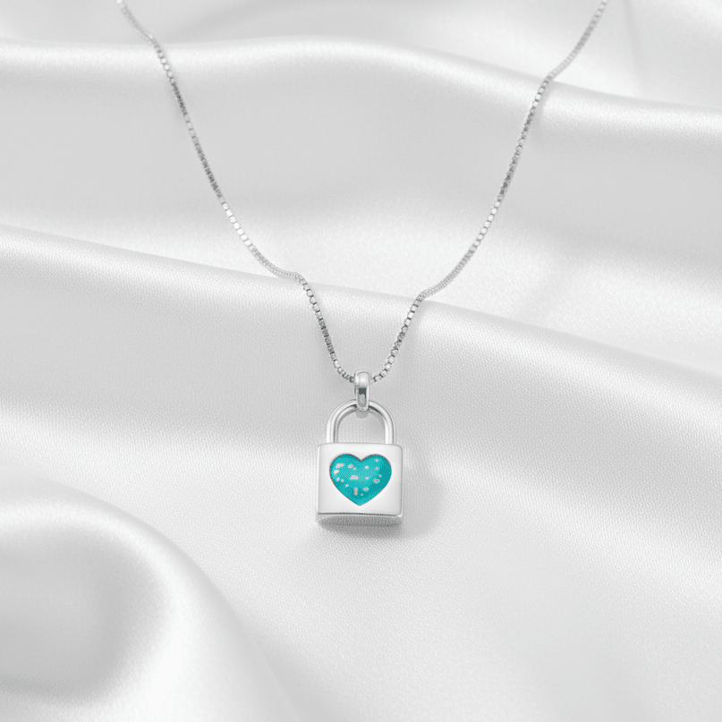 Locked In My Heart Memorial Ashes Necklace - Nicky Robin Memorial Jewellery