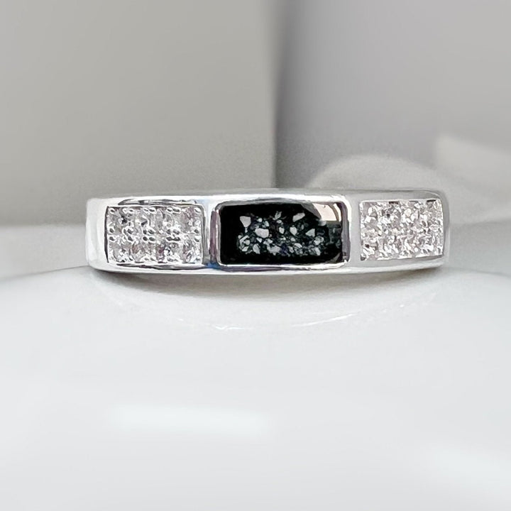 Memorial Ring Band with Sparkling Crystals - Nicky Robin Memorial Jewellery