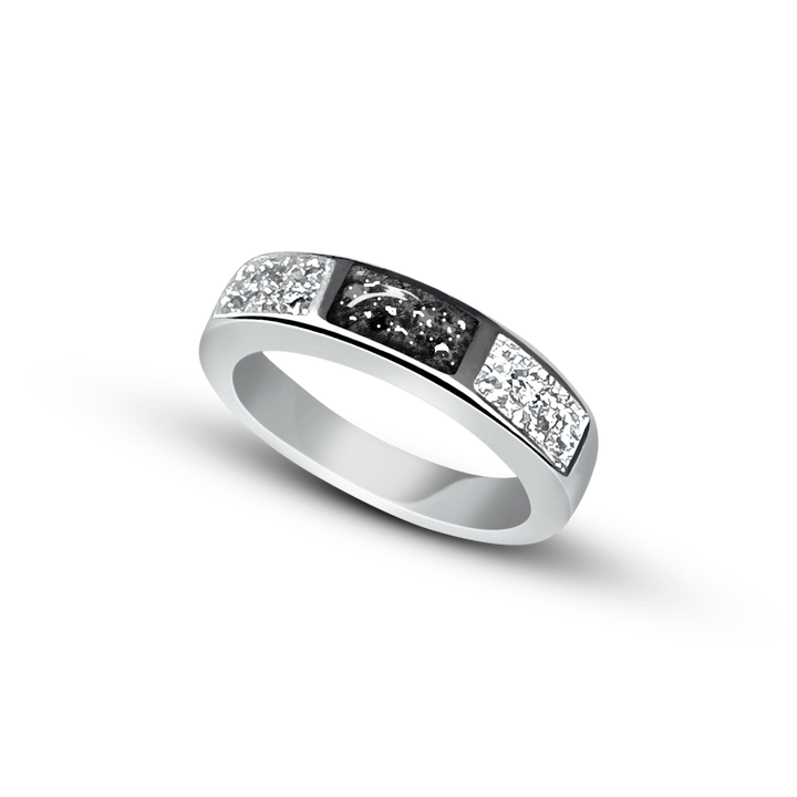 Memorial Ring Band with Sparkling Crystals - Nicky Robin Memorial Jewellery
