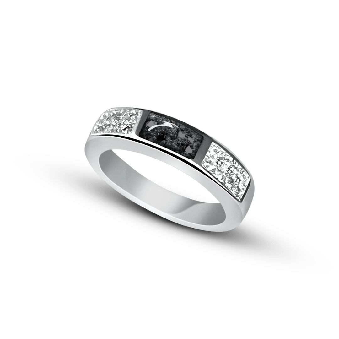 Memorial Ring Band with Sparkling Crystals