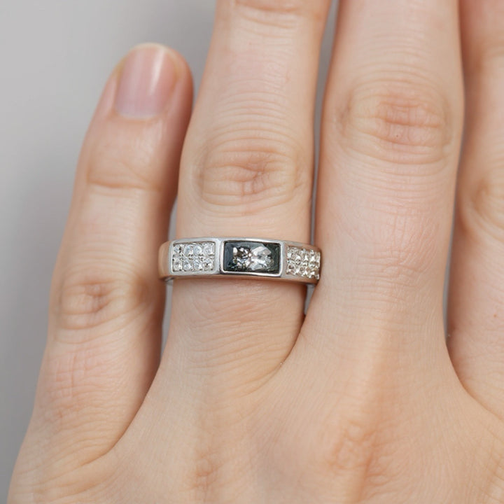 Memorial Ring Band with Sparkling Crystals - Nicky Robin Memorial Jewellery