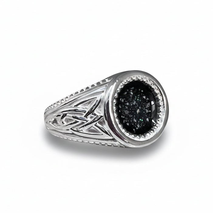 Mens Celtic Round Memorial Ashes Ring