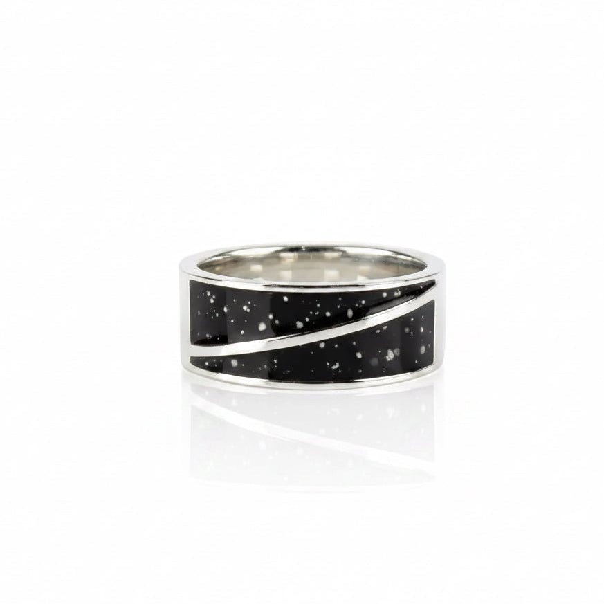 Mens Double Channel Memorial Ashes Ring - Nicky Robin Memorial Jewellery