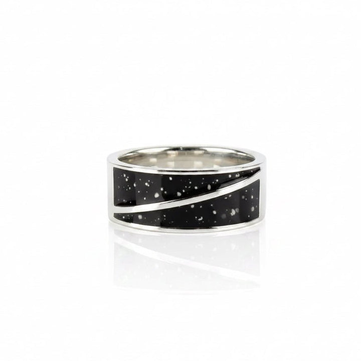 Mens Double Channel Memorial Ashes Ring - Nicky Robin Memorial Jewellery
