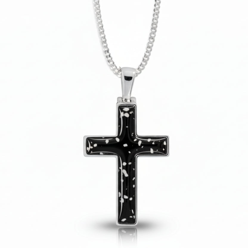 Mens Open Cross Memorial Ashes Necklace - Nicky Robin Memorial Jewellery