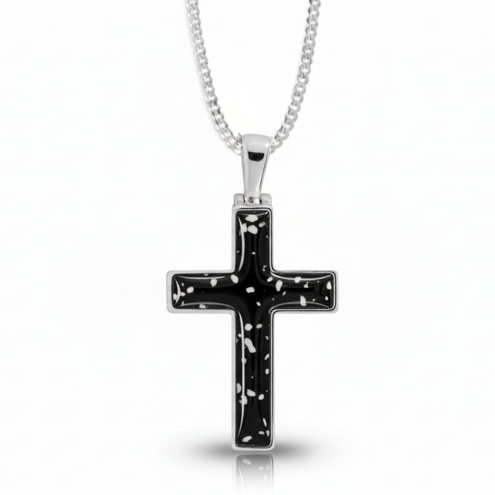 Mens Open Cross Memorial Ashes Necklace - Nicky Robin Memorial Jewellery