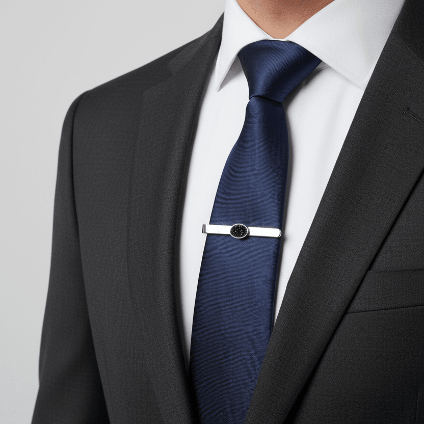 Mens Oval Memorial Ashes Tie Slide - Nicky Robin Memorial Jewellery