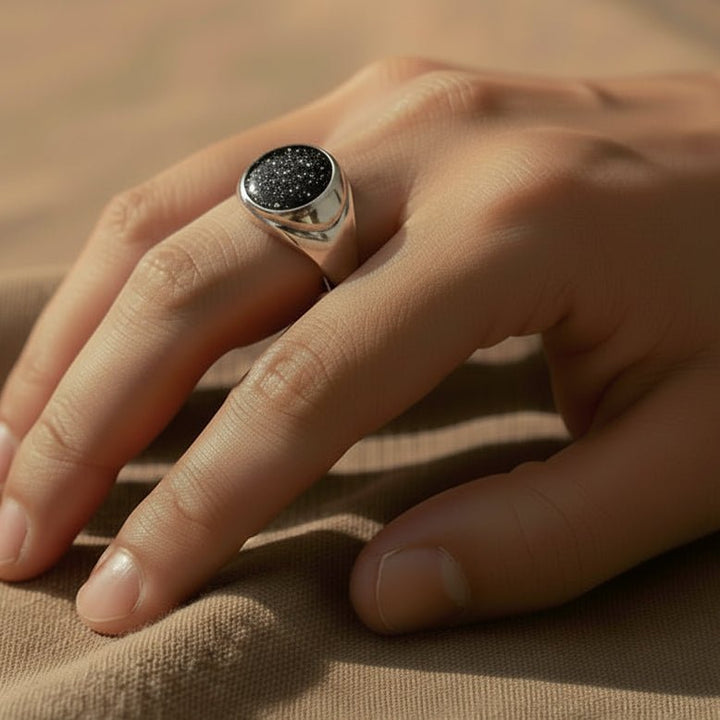 Mens Oval Signet Memorial Ashes Ring - Nicky Robin Memorial Jewellery