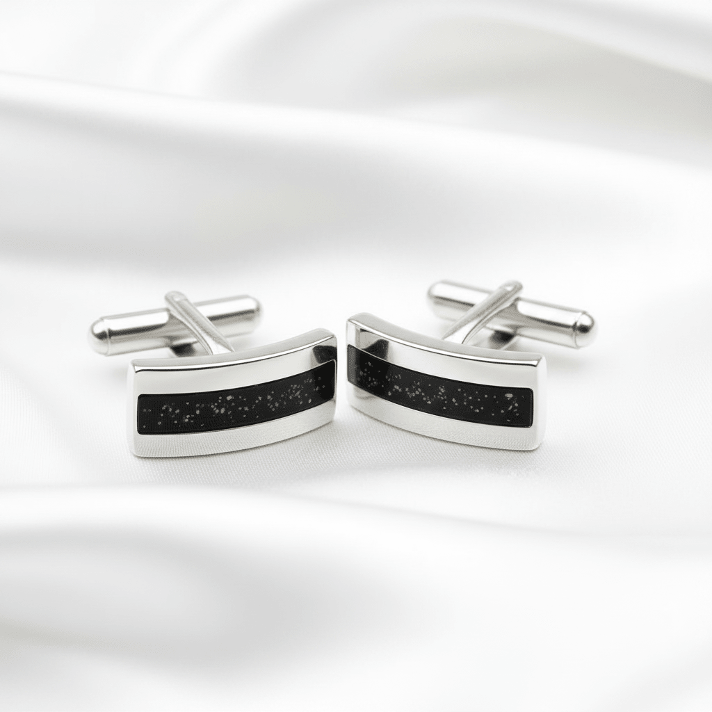 Mens Rectangle Memorial Ashes Cufflinks - Nicky Robin Memorial Jewellery