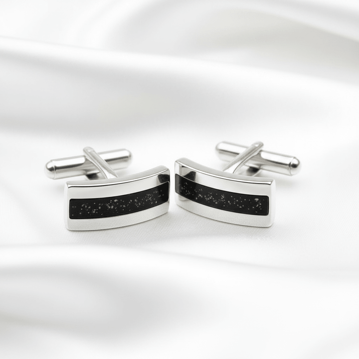 Mens Rectangle Memorial Ashes Cufflinks - Nicky Robin Memorial Jewellery