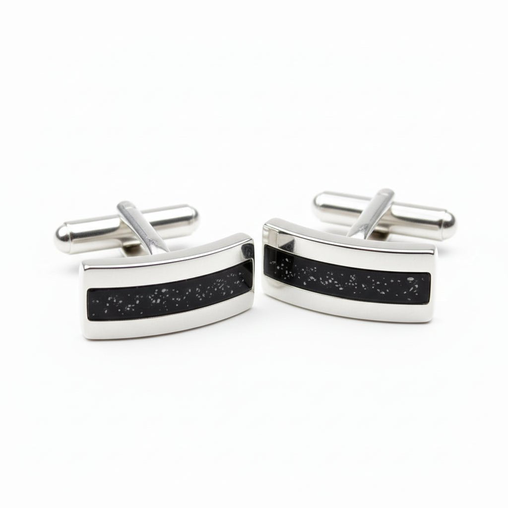 Mens Rectangle Memorial Ashes Cufflinks - Nicky Robin Memorial Jewellery
