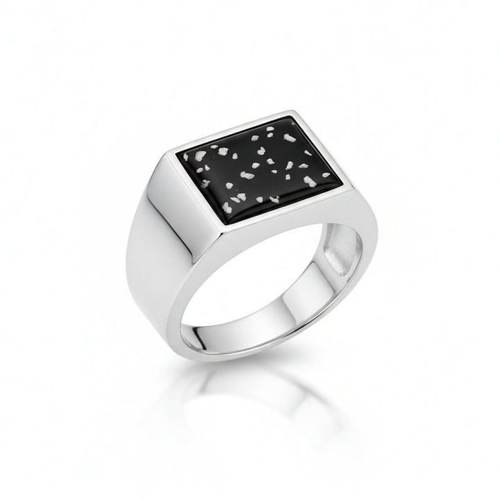 Mens Rectangle Signet Memorial Ring - Nicky Robin Memorial Jewellery