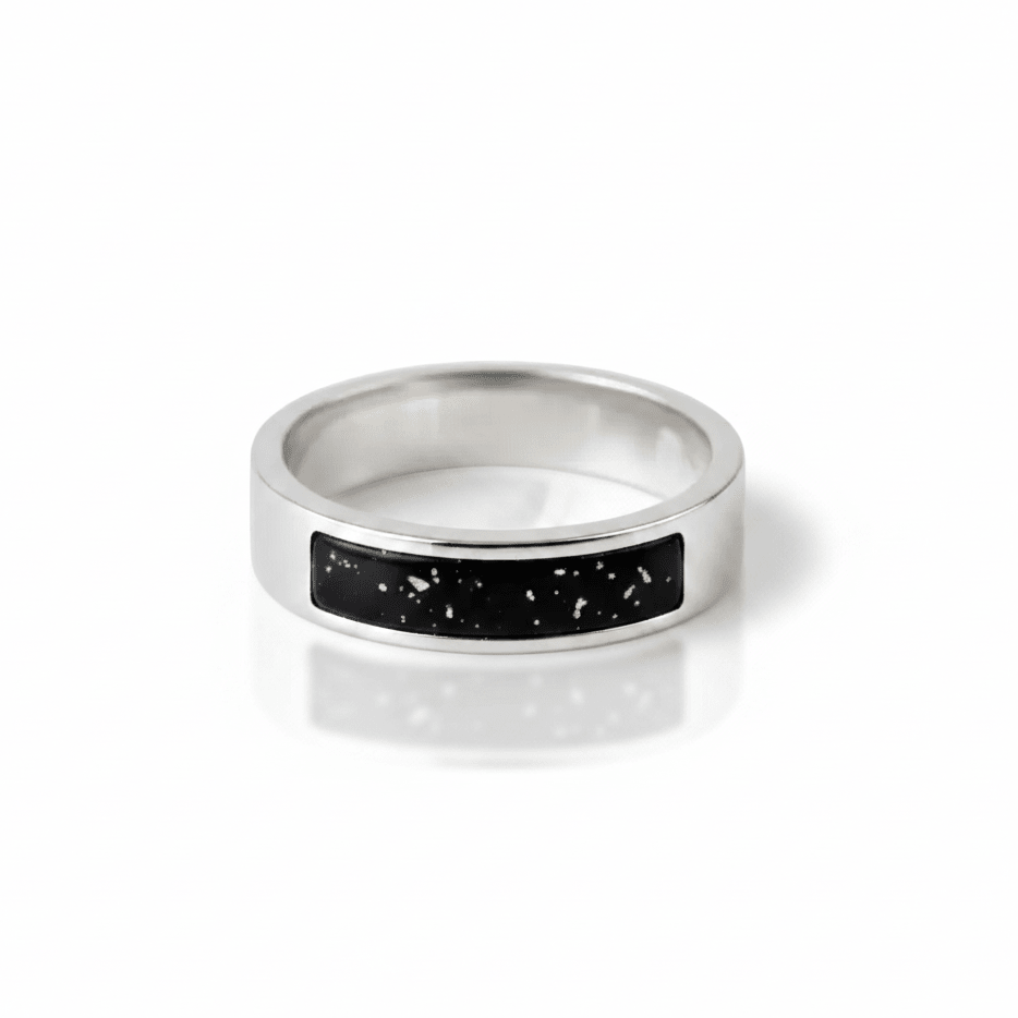 Mens Single Channel Memorial Ashes Ring Band - Nicky Robin Memorial Jewellery