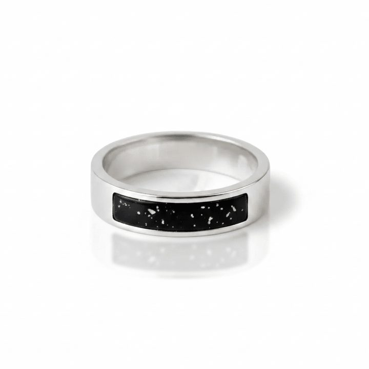 Mens Single Channel Memorial Ashes Ring Band - Nicky Robin Memorial Jewellery