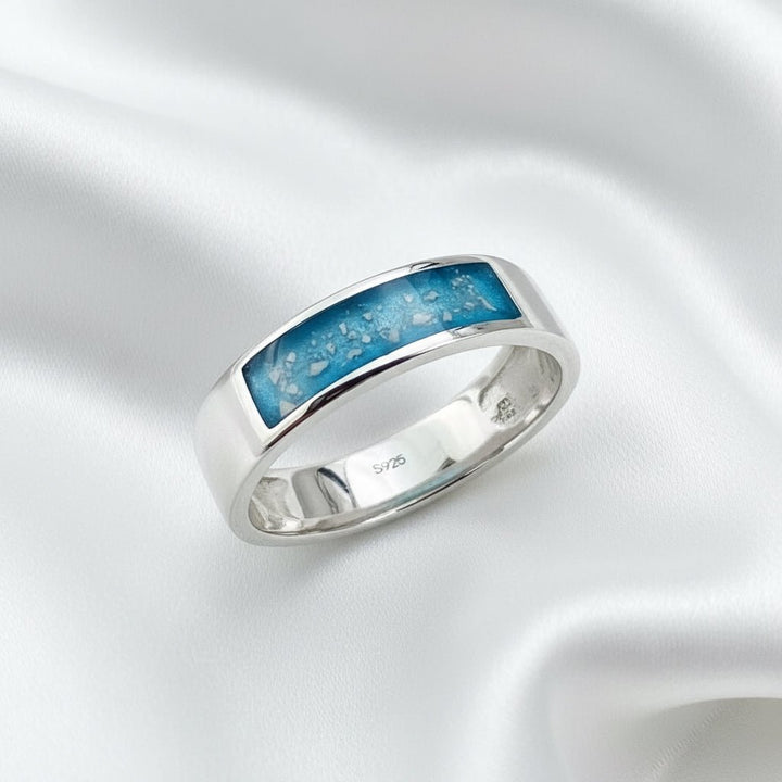 Mens Single Channel Memorial Ashes Ring Band - Nicky Robin Memorial Jewellery