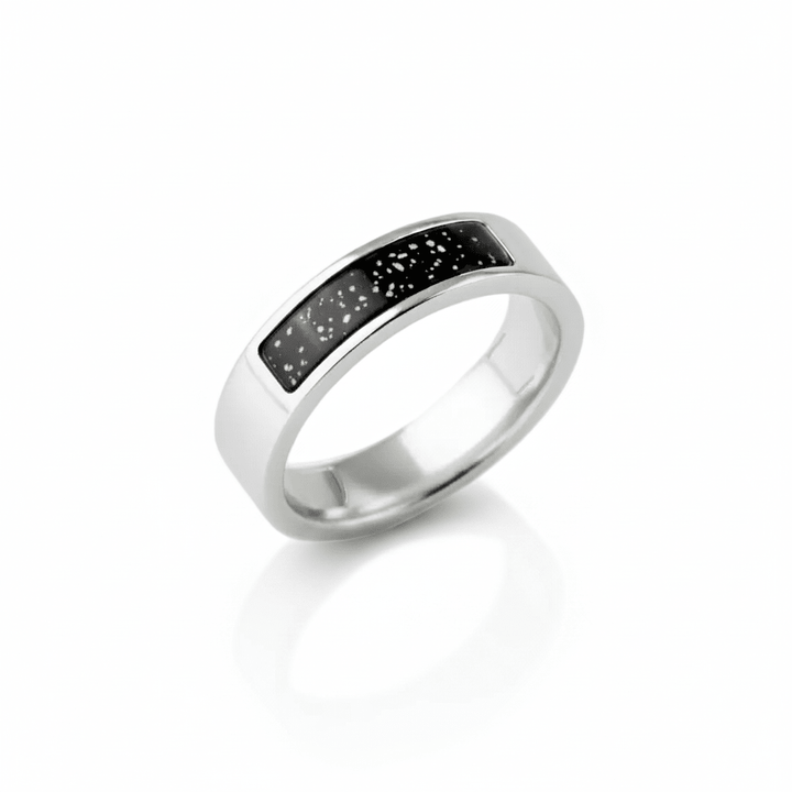 Mens Single Channel Memorial Ashes Ring Band - Nicky Robin Memorial Jewellery