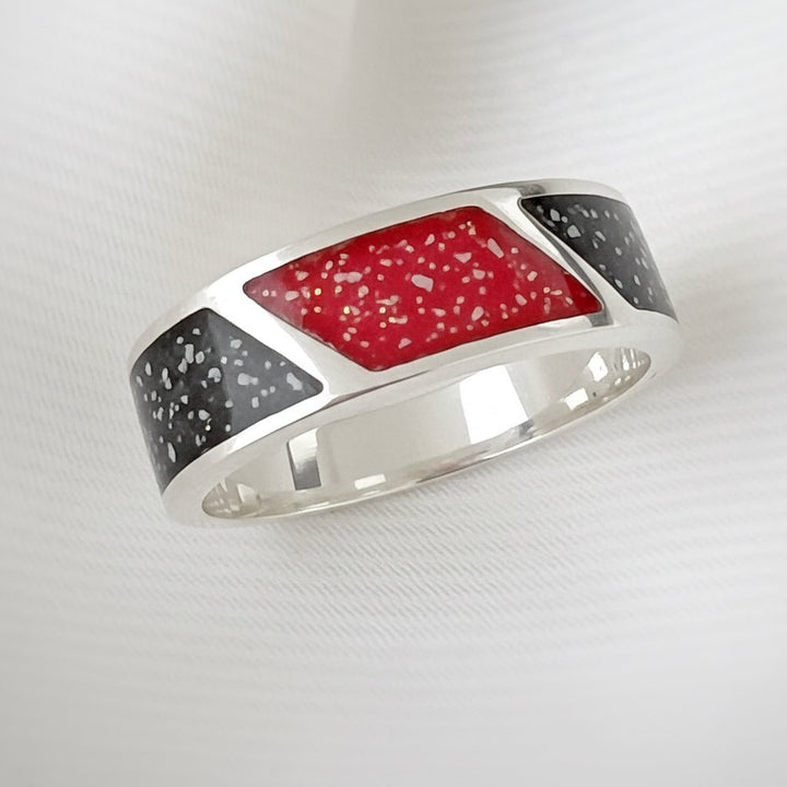 Mens Triple Channel Memorial Ashes Ring - Nicky Robin Memorial Jewellery
