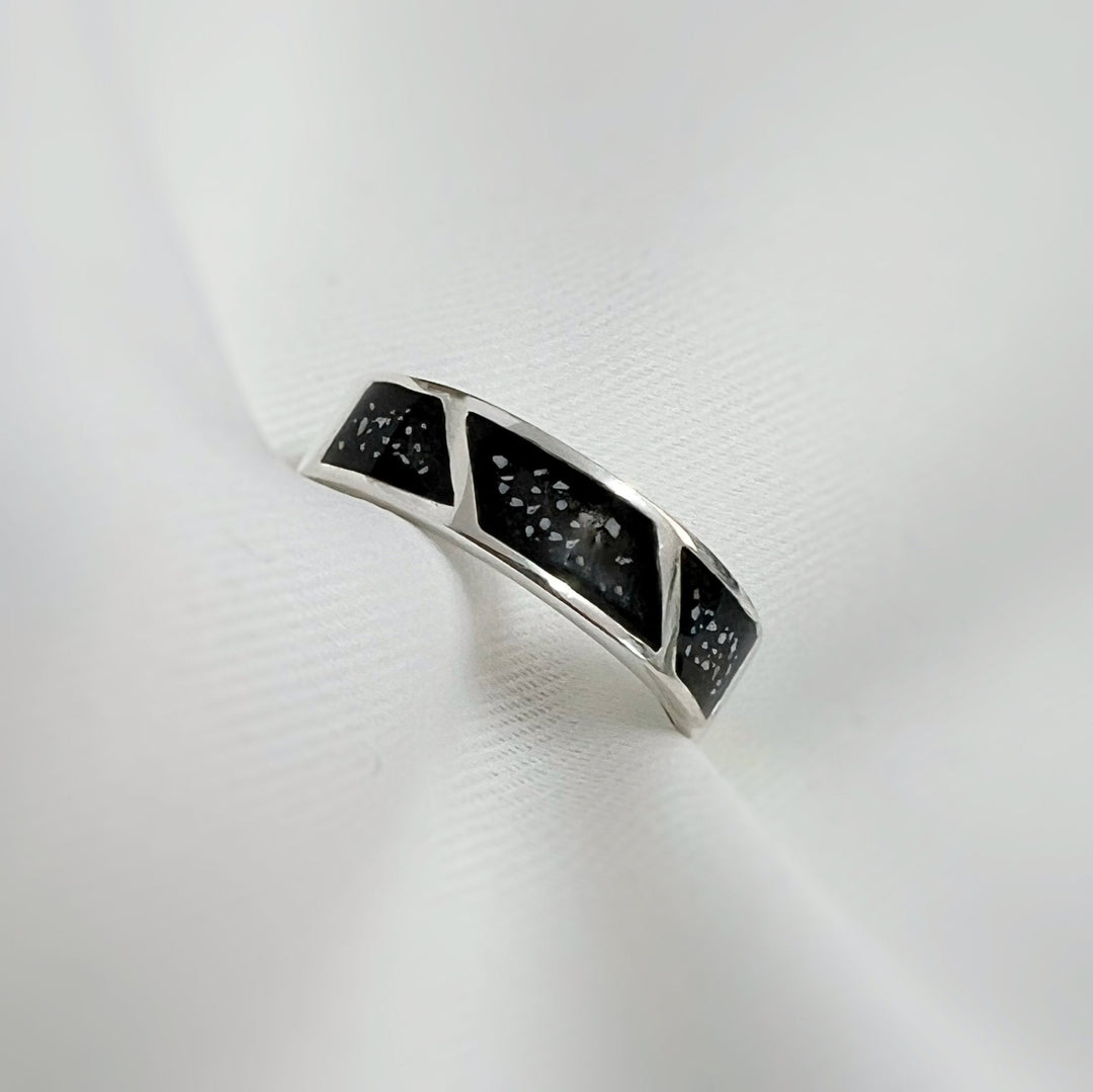 Mens Triple Channel Memorial Ashes Ring - Nicky Robin Memorial Jewellery