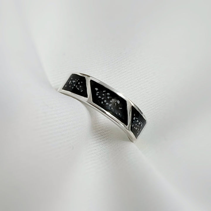 Mens Triple Channel Memorial Ashes Ring - Nicky Robin Memorial Jewellery