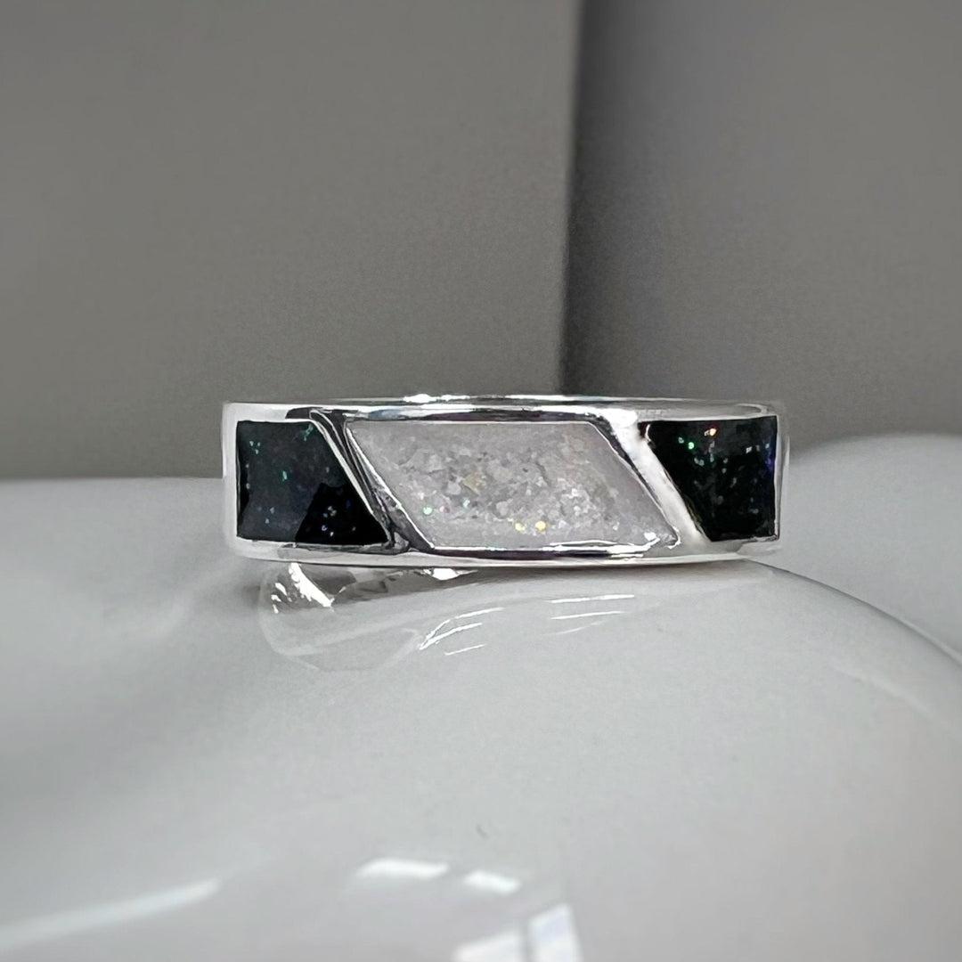 Mens Triple Channel Memorial Ashes Ring - Nicky Robin Memorial Jewellery