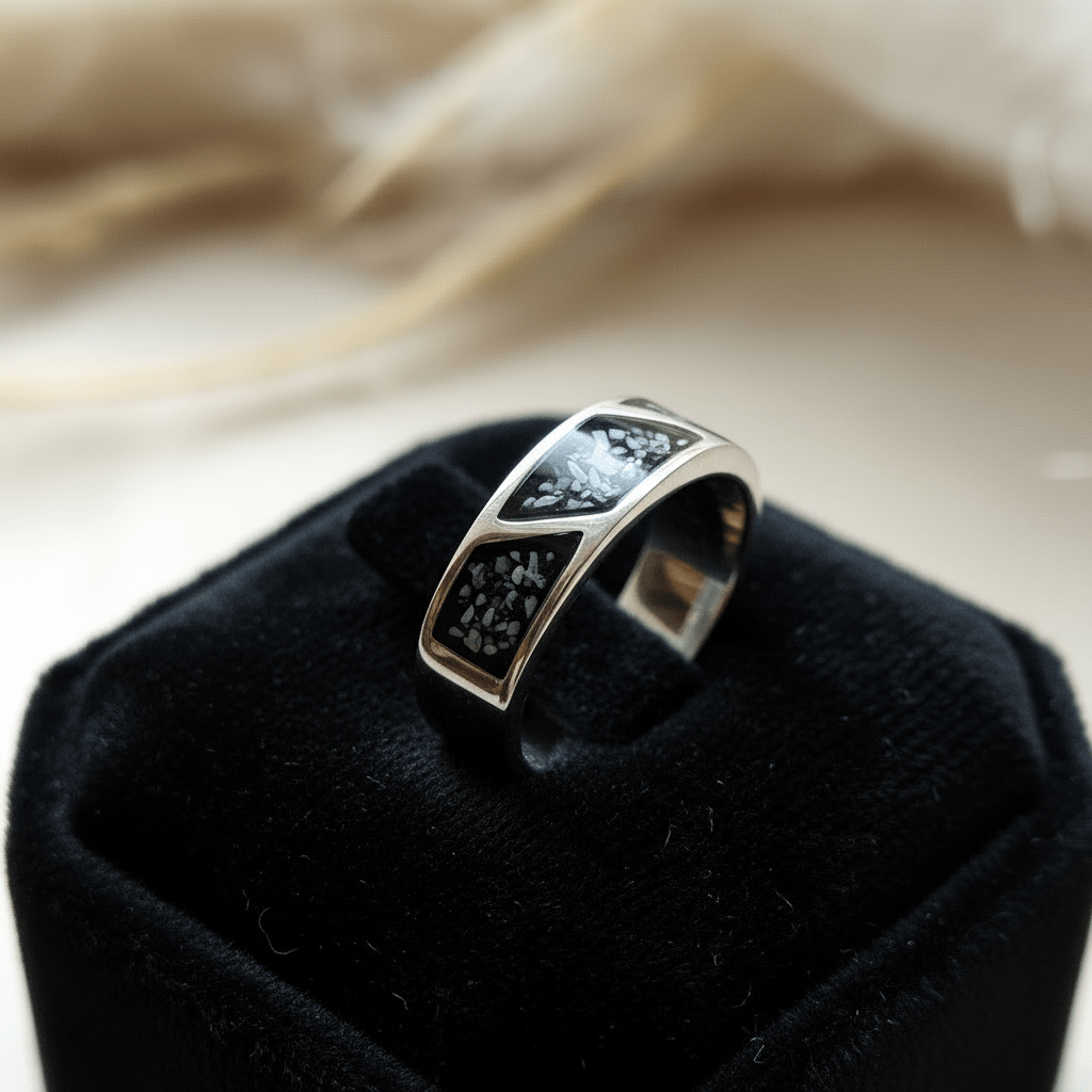Mens Triple Channel Memorial Ashes Ring - Nicky Robin Memorial Jewellery