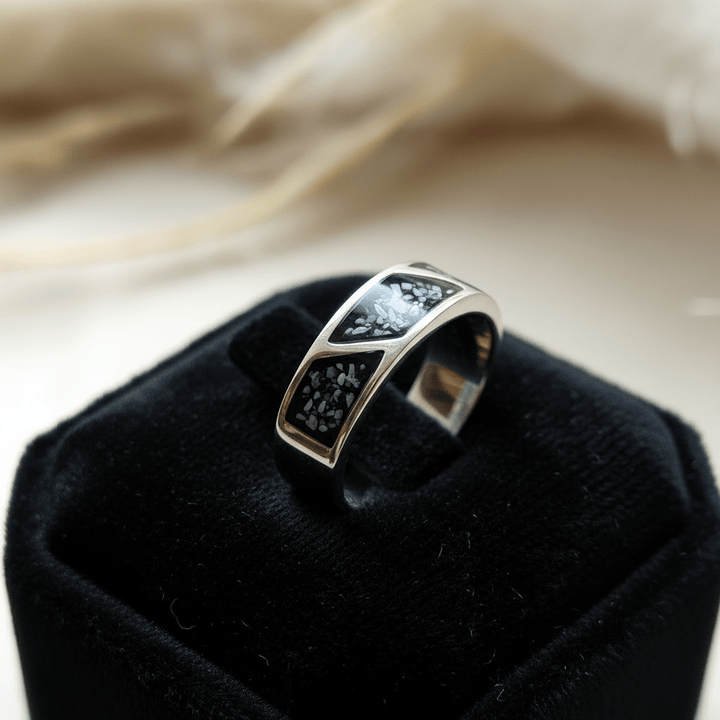 Mens Triple Channel Memorial Ashes Ring - Nicky Robin Memorial Jewellery