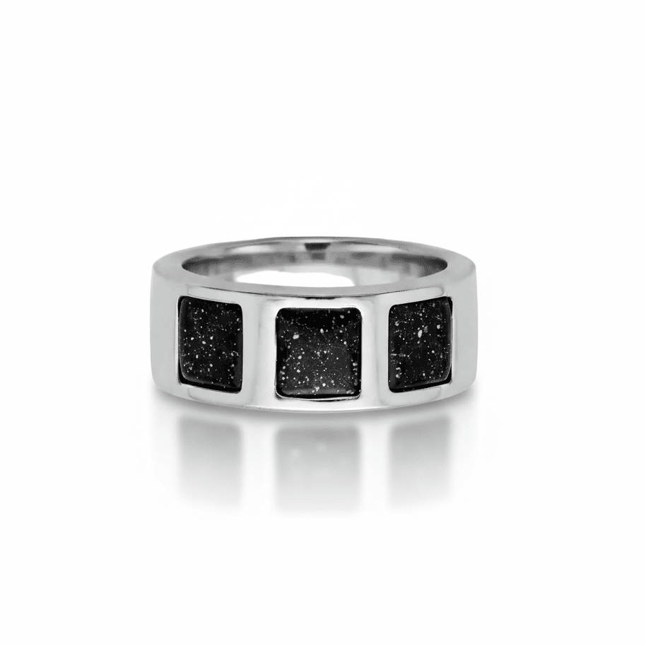 Mens Triple Channel Memorial Ashes Ring - Nicky Robin Memorial Jewellery