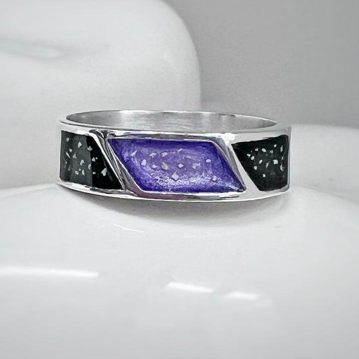 Mens Triple Channel Memorial Ashes Ring - Nicky Robin Memorial Jewellery