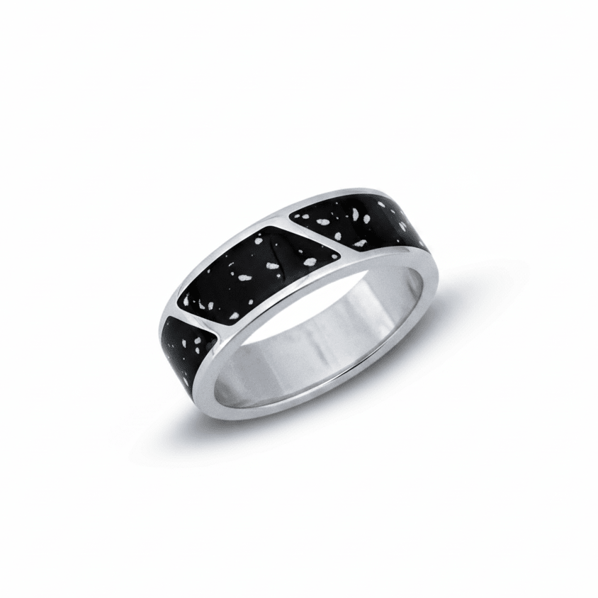 Mens Triple Channel Memorial Ashes Ring - Nicky Robin Memorial Jewellery