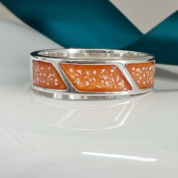 Mens Triple Channel Memorial Ashes Ring - Nicky Robin Memorial Jewellery