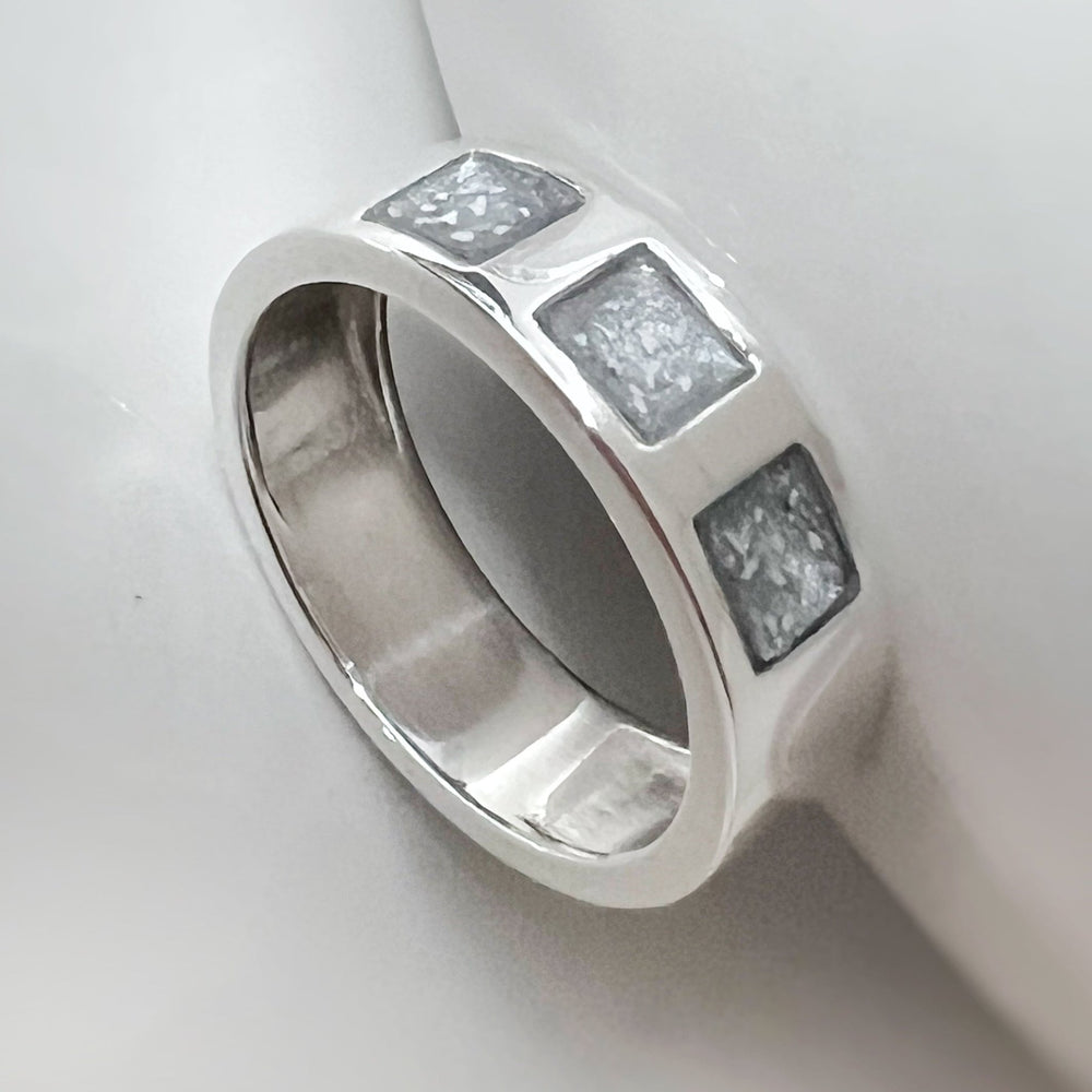 Mens Triple Channel Memorial Ashes Ring - Nicky Robin Memorial Jewellery