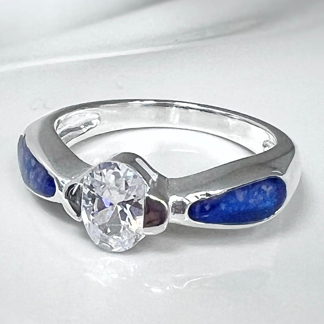 Oval Solitaire Memorial Ring - Nicky Robin Memorial Jewellery