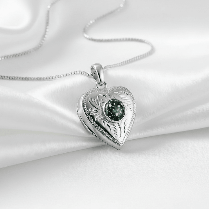 Patterned Heart Memorial Ashes Locket - Nicky Robin Memorial Jewellery