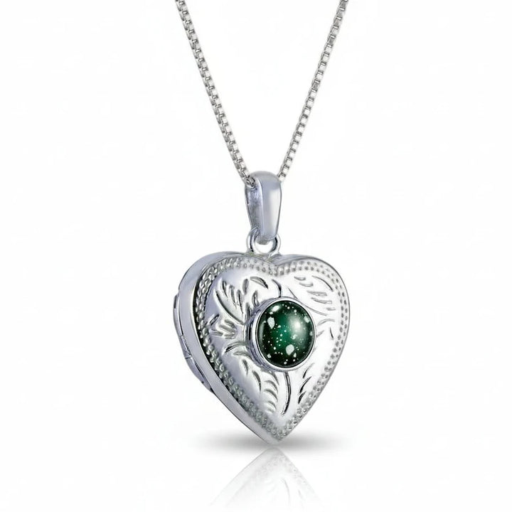Patterned Heart Memorial Ashes Locket - Nicky Robin Memorial Jewellery