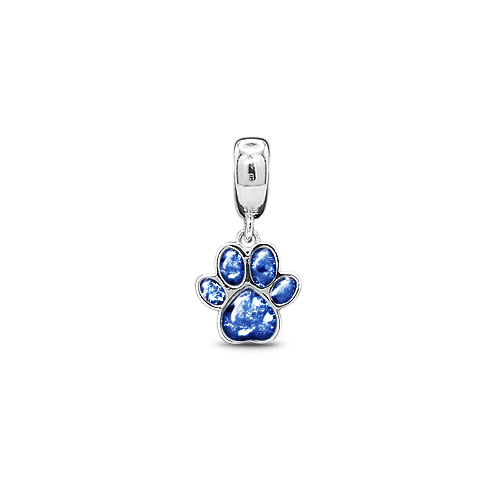 Paw Print Memorial Dangle Charm - Nicky Robin Memorial Jewellery
