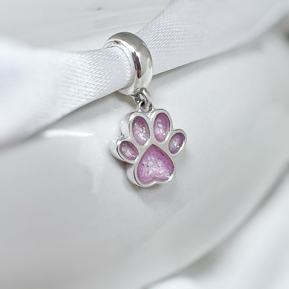 Paw Print Memorial Dangle Charm - Nicky Robin Memorial Jewellery
