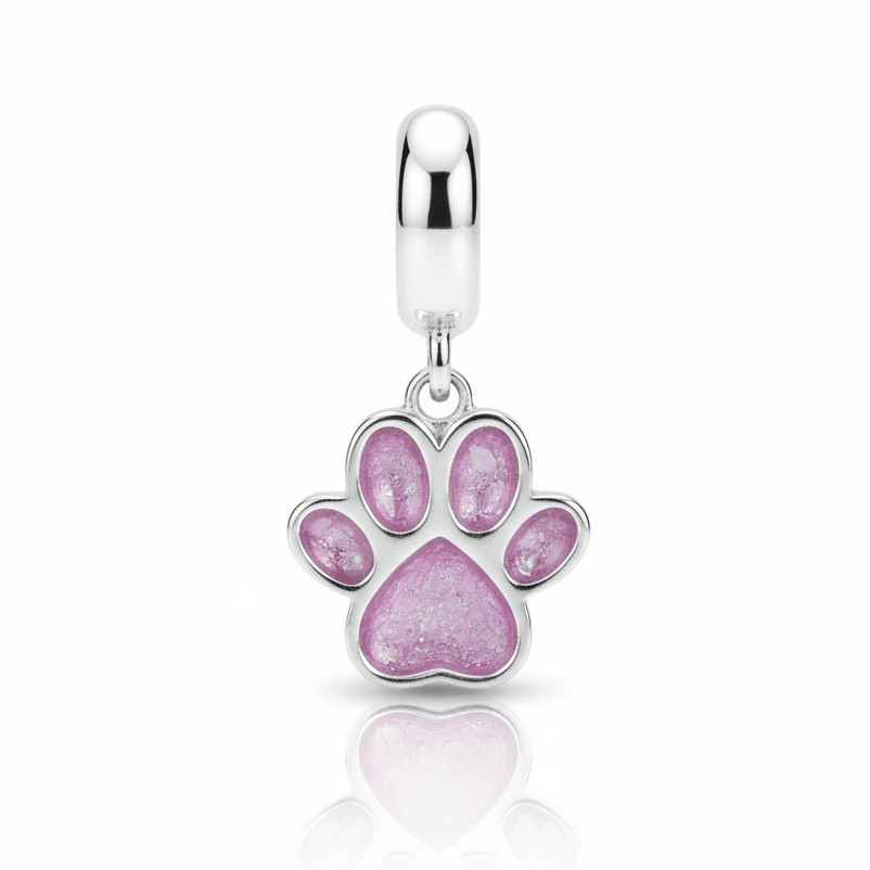 Paw Print Memorial Dangle Charm - Nicky Robin Memorial Jewellery