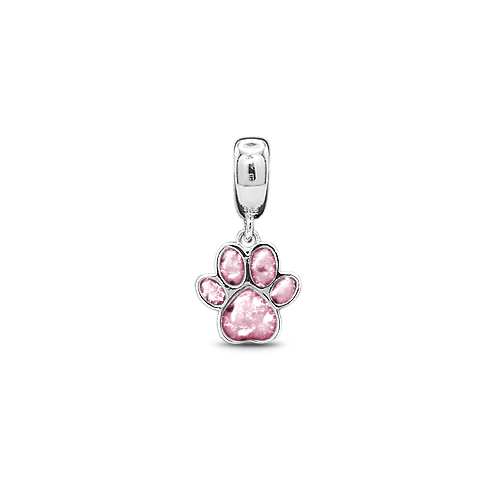 Paw Print Memorial Dangle Charm - Nicky Robin Memorial Jewellery